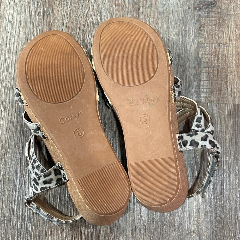 Boutique by Corkys Animal Print Wedge Sandals 8 - Picture 5 of 6